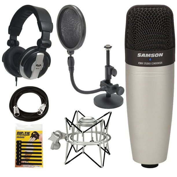 Samson C01 Condenser Microphone + Shock Mount + Mic stand & Mic Pop Filter combo