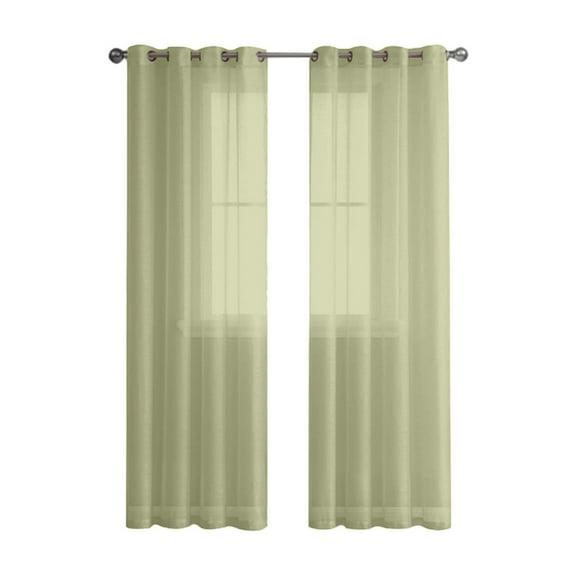Qholemyo 98 Inches Long Grommet Semi Sheer Curtains Vertical Window Curtains Light Through Drapes For Bedroom Living Room Home
