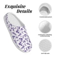 thumbnail image 5 of Disketp Lavender Flowers Women's Men's Slippers Plush Slip-On House Slipper for Winter Indoor Soft Cushion Non-slip Fluffy Slides Slippers-13, 5 of 7