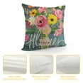 thumbnail image 4 of PHYHOO Watercolor Flower and Hello Spring Stripe Decorative Throw Pillow Covers Square Cushion Cover Romantic Print Toss Throw Pillowcase (Yellow Stripe) White, 4 of 5