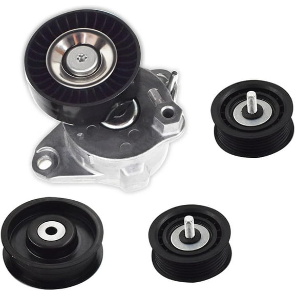SEBLAFF Belt Tensioner W/ Pulley   Idler Pulley for Mercedes C300 C350 E350 ML350 (4pcs)