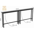 thumbnail image 3 of 79" Console Table with Power Outlet, Narrow Sofa Table 2 Pack, Black | Entryway Table with Charging Station & 4.9 Ft Extension Cord & Adjustable Feet, behind Couch Table for Living Room, Hallway, 3 of 8
