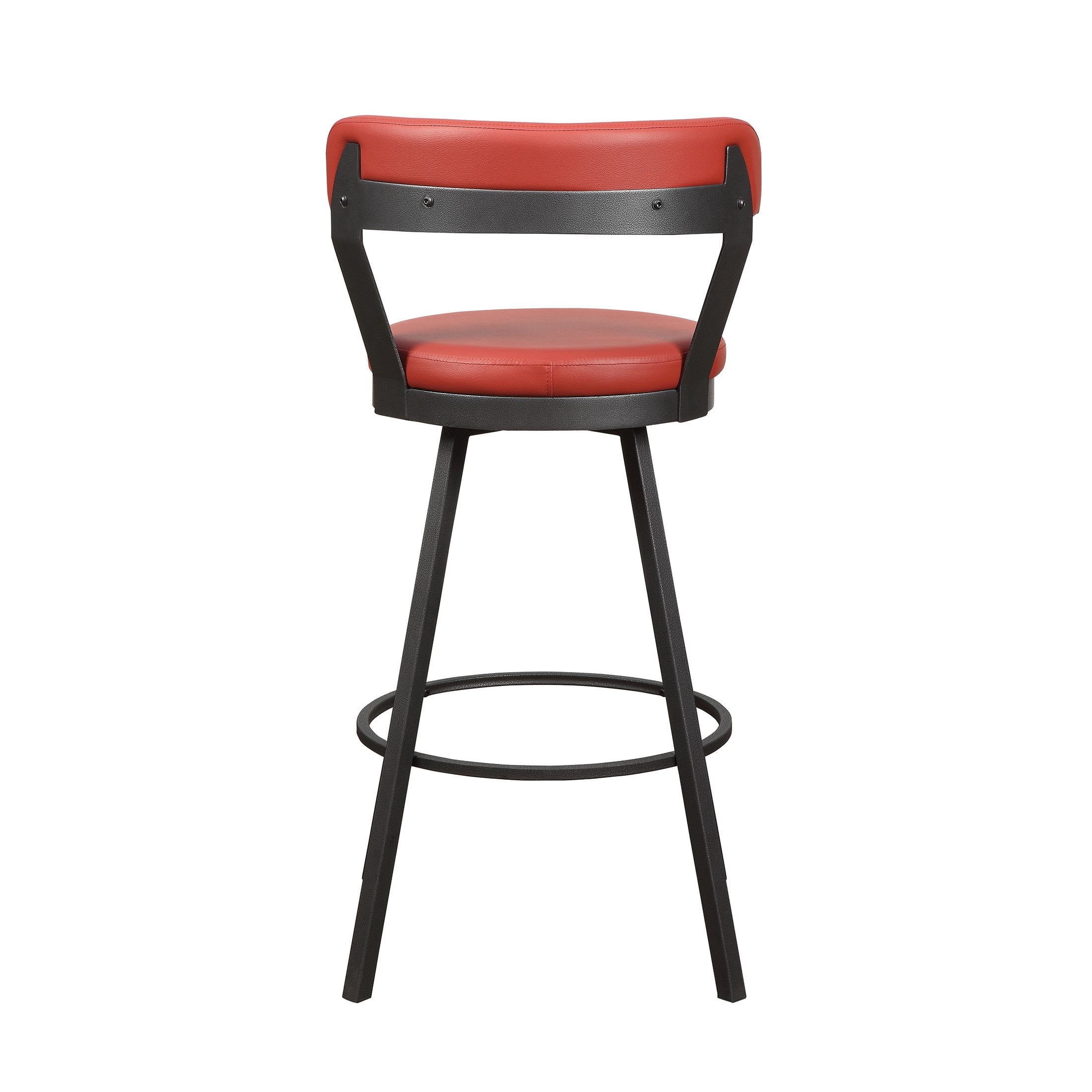 OakvillePark Belmar Swivel Pub Height Barstool (Set of 2), Red