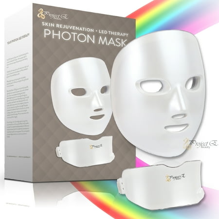 Mask Color (Project E Beauty Wireless 7 Color LED Mask Neck Photon Light Skin Rejuvenation Therapy Facial Skin Care)