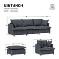 thumbnail image 2 of LUCKHAO Chenille Module L Shaped Sectional Couch , 3 Seater Chenille Upholstered Sofa ,Oversized Chaise Single Sofa for Living Room,Bedroom, 2 of 5