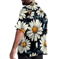 thumbnail image 3 of Daisy Men's Short Sleeve Beach Shirts, Casual Printed Button Down, Summer Unisex Spread Collar Tops, 3 of 6