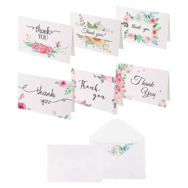 Unique Bargains 36pcs Thank You Cards with Envelopes, 4x6 Thank You Cards Small Business Blank Thank You Notes Small, Flower