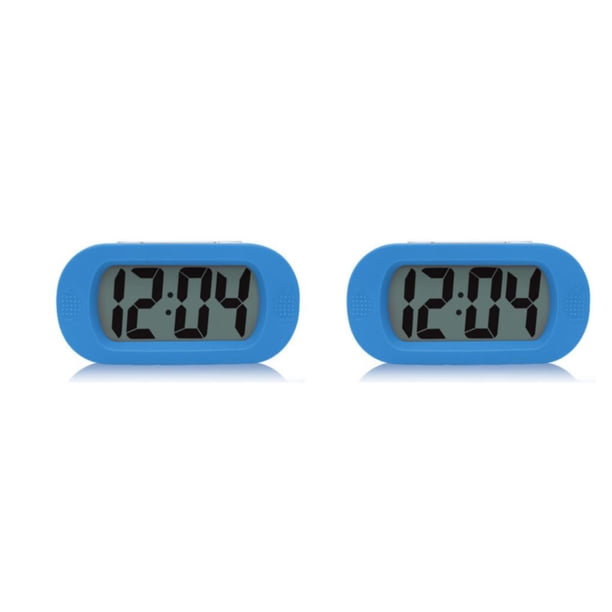 Bewildely Reloj despertador LED digital, alarmas de luz nocturna, carcasa de silicona, pantalla LCD, campana alimentada por para el hogar, Type1 NO1