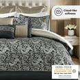thumbnail image 4 of Regency Heights 24PCs Traditional Paisley Jacquard Comforter Set with Window Curtains,Room in a Bag,Queen,24 Pieces-Black, 4 of 7