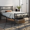 thumbnail image 5 of 13 inch Classic Metal Bed Frame with Headboard Mattress Foundation/Platform Bed/Slatted Bed Base for Adult and Teens, Twin XL Size, Black, 5 of 5