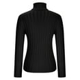 thumbnail image 4 of IROINNID Womens Sweater Turtleneck Pullover Sweater Solid Color Casual Short Length Long Sleeve Sweater Tops, 4 of 8