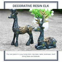 Raindrops Deer Figurines Standing Statue Home Decorations Blue Christmas Office Navy