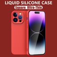 thumbnail image 2 of Funda De Silicona Líquida Ultrafina Cuadrada Para iPhone 11 12 13 14 Pro Max 14 Plus A Prueba De Golpes Parachoques Suave Cubierta Trasera, 2 of 4