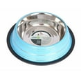 thumbnail image 1 of Iconic Pet 92165 Color Splash Stripe Non-Skid Pet Bowl, Blue - 8 oz, 1 of 1