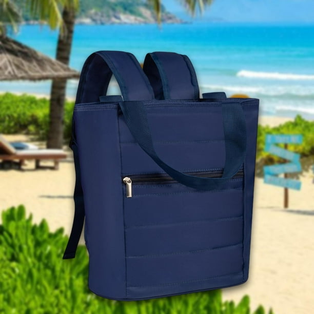 Mochila térmica para el almuerzo, bolsa térmica para hombres, mujeres, viajes, picnic, mochila a prueba de fugas, bolsa térmica para almacenar alimentos Azul marino