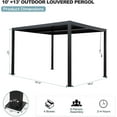 thumbnail image 2 of 10' ×13' Outdoor Louvered Pergola, Aluminum Outdoor Louvered Pergola Patio with Adjustable Roof for Outdoor Deck, 2 of 6