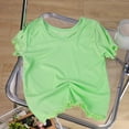 thumbnail image 2 of LNMQLPDBS Girls Black Tshirt Cute Teen Tops 4t White Tshirt Girls Soccer Shirt Cotton Shirts Baby Clothes for Girls 24 Month Girl Clothes Baby Girl, Green 6-7 Years, 2 of 9