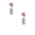 thumbnail image 2 of Delight Jewelry Silvertone Love Pink Crystal Clip on Earrings, 2 of 5