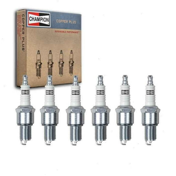 6 pc Champion Copper Plus Spark Plugs compatible with Dodge Caravan 3.0L V6 1987-2000