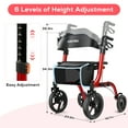 thumbnail image 5 of COSYWILL Rollator Walkers with Seat for Seniors, Foldable 10" Big Wheels All Terrain Rolling Walker,Adjustable Handles, Mobility Walker for Seniors,Light Red, 5 of 10