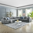 thumbnail image 2 of Sectional Sofa Set, Faux Vegan Leather, Grey Gray, Modern Contemporary Urban Design, Living Lounge Room Hotel Lobby Hospitality, 2 of 10
