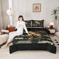 thumbnail image 4 of Homewish Hunting Pike Fish Full Size Comforter Sets, Olive Camouflage Bedding Comforter Set, Rustic Farmhouse Cabin Reversible Bedding Sets, Breathable Home Decor, 3pcs, 4 of 8
