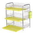 thumbnail image 4 of 3-Tier Rustproof Dish Drying Rack Carbon Steel Dish Rack Multifunctional Organizer Dish Drainer with Drainboard Hooks Utensil Holder, 4 of 8