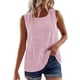 thumbnail image 4 of Camisas Y Tops de Verano de Mujer Cuello Redondo Camisa sin Mangas de Rayas Tela Cómoda Casual para Citas, Ocasional, Fiesta, Playa, Trabajo, 4 of 8