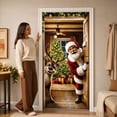 thumbnail image 7 of Christmas Santa Reindeer Door Cover Peeking Design Hanging Decoration For Front Door Porch Holiday Party Home Decor, 7 of 7