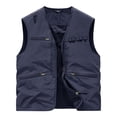 thumbnail image 3 of IhhxPro Big & Tall Men's Lightweight Multi-Pocket Vest Fit Outdoor Work Utility Style Cotton Casual Hiking Fishing Travel Gilet Sleeveless Design M-4XL, 3 of 9