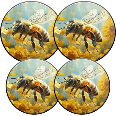 

Electric Stove Burner Covers Set of 4 Round Burner Cover 8 and 10 Inch Open_Honey_Bee