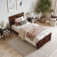 thumbnail image 4 of Charlotte Twin XL Low Profile Platform Bed with Matching Footboard in Walnut, 4 of 13