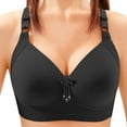thumbnail image 3 of Feancey Plus Size Everyday Bras for Women Comfort Wireless Bra Adjustable Straps Full Coverage Bralette Push Up No Underwire Underwear Black XXL, 3 of 9