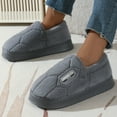 thumbnail image 2 of Rokment Mens Slippers Winter Warm Platform Memory Foam Bedroom House Shoes Slip on Snow Boots Home Booties for Indoor Outdoor D Size 11, 2 of 4