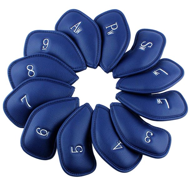 Protector de cabeza de hierro para palos de Golf, Protector portátil de cabeza para palos de Golf (azul), 12 Uds.