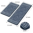 thumbnail image 2 of Anti Fatigue Kitchen Mat,Boho Kitchen Rugs Sets of 2, Cushioned Kitchen mats for Floor, Morocco Geometric Memory Foam Non Slip Standing Mats for Sink, Laundry, Office, Dark Blue, 2 of 6