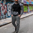 thumbnail image 2 of Stamzod Men Sweatsuits Sets Fashion Patchwork Long Sleeve Hoodies Jogger Sweatpants 2 Piece Casual Track Suits Mens Fall Winter Activewear Black K XXL, 2 of 9