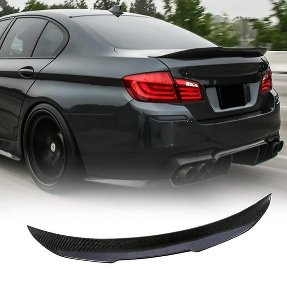 Carbon Fiber Rear Trunk Spoiler Fits For BMW 5 Series F10 and F18 M5 Sedan 2010-2016 CF Rear Highkick Spoiler Wing Lip