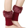 thumbnail image 1 of Women Autumn and Winter Short Turned Wool Warm Socks Boots Cover Knitting Wool Leg Protector, 1 of 4