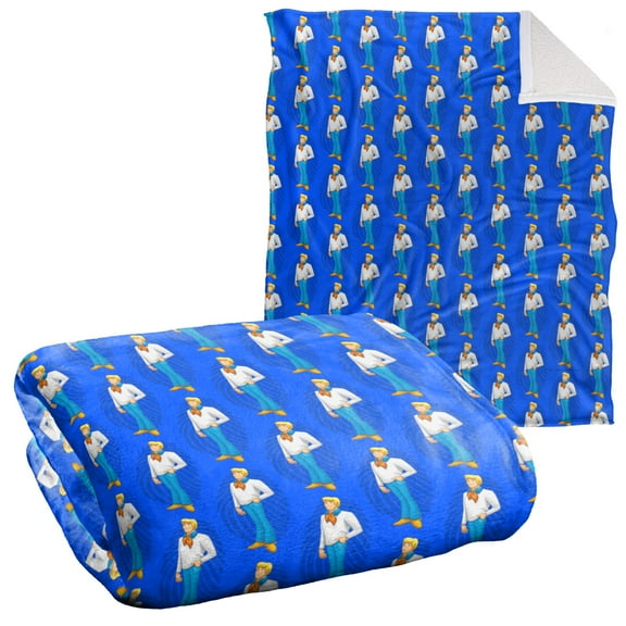 Scooby-Doo Blanket, 50"x60", Fred Character Pattern Silky Touch Sherpa Back Super Soft Throw Blanket