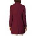 thumbnail image 3 of INSPIRE CHIC Women's Classic Notched Lapel Long Sleeves Long Overcoat M Burgundy, 3 of 8