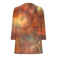 thumbnail image 4 of Penkiiy Chemises Demi-Fermeture à Glissière pour Femmes Imprimé Teinture sur Nœuds Col en V Tunique Manches 3/4 Roulable Décontractée Tendance TG Multicolore, 4 of 5