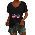 thumbnail image 1 of Camisetas Casuales de las Mujeres Gradiente Día de la Independencia Impreso Cuello Redondo, Blusa de Manga Corta para Diario, Fiesta Y Primavera Verano, 1 of 5