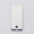 thumbnail image 2 of Resistant 201 Stainless Steel Pendants Rectangle Stamping Blank Tag Stainless Steel Color 28x12x1mm Hole: 2.5mm, 2 of 2