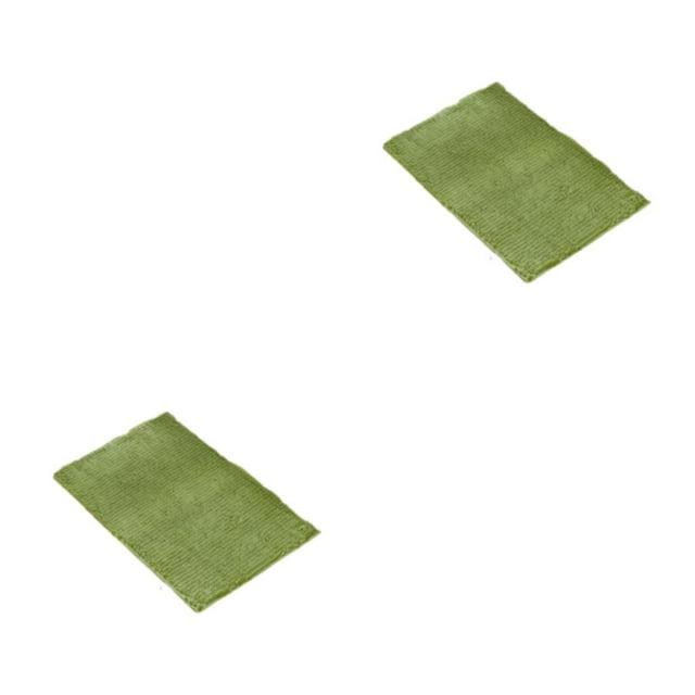 Redempat Soft Chenille Rug - Prompt And Strong Absorption No Shedding Soft Texture Anti-slid Bottom Absorbent Yellow Green 40cm*60cm 2Set