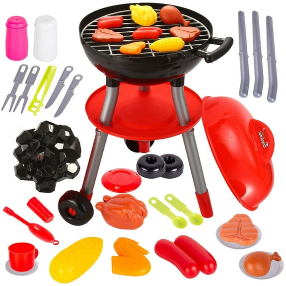 Drify Little Chef BBQ Cooking Pretend Play Toy Interactive Grill Playset, for Kids 3-8 Years, 24 Pieces