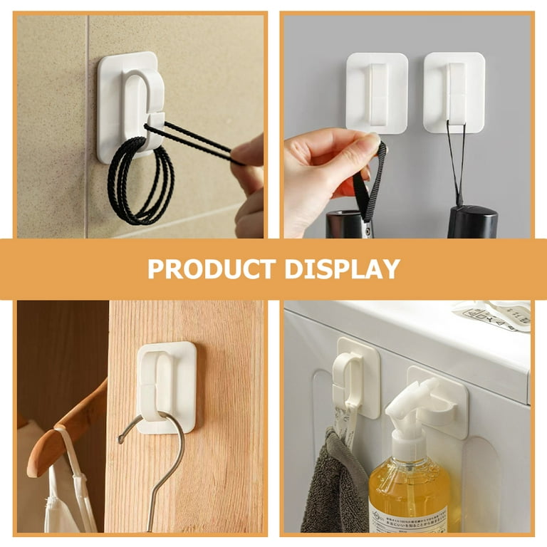 6 Pcs Towel Rack Heavy Duty Keychain Wall Hooks Adhesive Removable Wall Hooks Ring Opening Hook Sticky Hook Outdoor White The Hips, Size