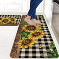 thumbnail image 2 of Sunflowers Kitchen Rugs Set of 2,Home Sweet Home Buffalo Plaid Holiday Kitchen Mats for Floor,Spring Summer Seasonal Non-Slip Washable Sink Mat Home Decor Doormat+Runner Rug, 2 of 6