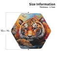 thumbnail image 2 of Honeii Colorful Plant Tiger print Leather Coaster Set of 4, ideal for safeguarding your furniture from drinks spills and effortless cleanup-Hexagon, 2 of 6