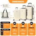 thumbnail image 6 of COBIZI 5 Piece Hardshell Luggage Set, Lightweight Suitcase with TSA Lock Spinner Wheels Beige, 6 of 9